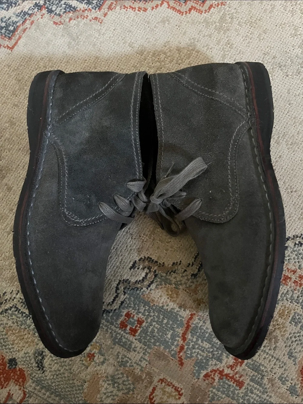John Varvatos Men's Suede Chukka Boots - Charcoal Gray
